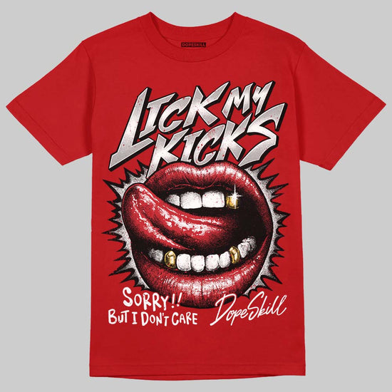 Jordan 5 Retro Fire Red Black Tongue (2025) DopeSkill T-Shirt Lick My Kicks Graphic Streetwear - Red