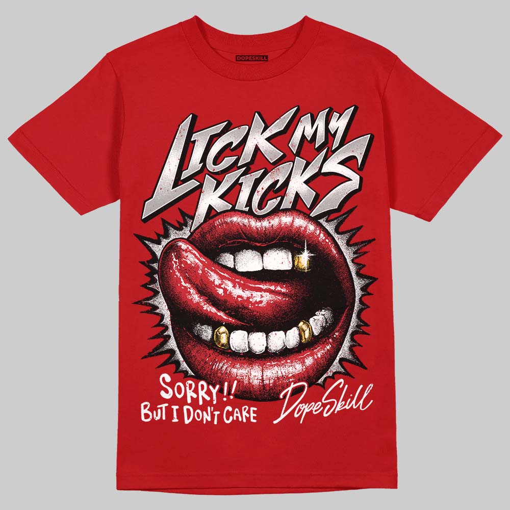 Jordan 5 Retro Fire Red Black Tongue (2025) DopeSkill T-Shirt Lick My Kicks Graphic Streetwear - Red
