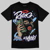 Jordan 6 University Blue DopeSkill T-Shirt Rolling in Money Graphic Streetwear - Black