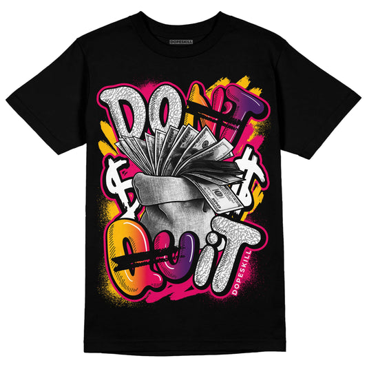 Jordan 3 Retro SP J Balvin Medellín Sunset DopeSkill T-Shirt Don't Quit Graphic Streetwear - Black