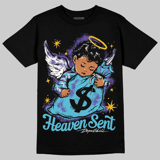 Jordan 8 Retro 'Aqua' 2025 DopeSkill T-Shirt Heaven Sent Graphic Streetwear - Black