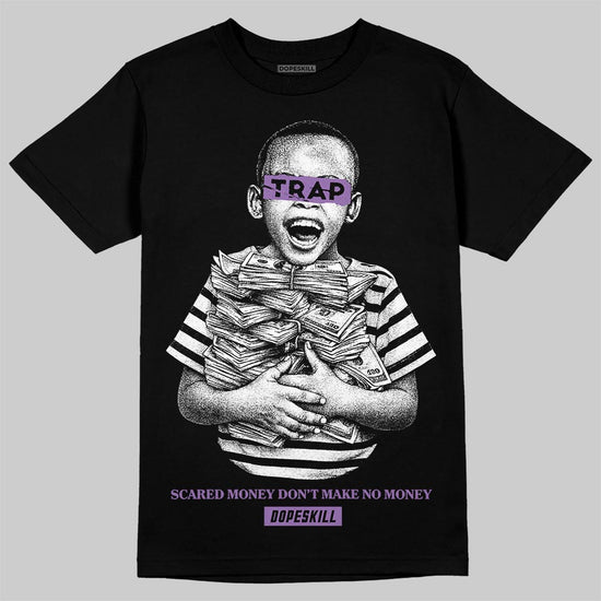 PURPLE Sneakers DopeSkill T-Shirt Scared Money Don't Make No Money Graphic Streetwear - Black