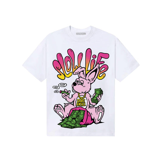 Pink Sneakers DopeSkill T-Shirt Slow Life Graphic Streetwear - White