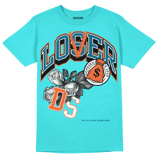 Dunk Low “Miami Dolphins” DopeSkill Tahiti Blue T-shirt  Loser Lover Graphic Streetwear 