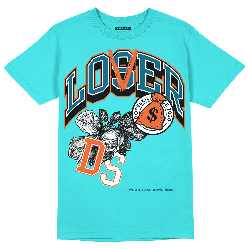 Dunk Low “Miami Dolphins” DopeSkill Tahiti Blue T-shirt  Loser Lover Graphic Streetwear 