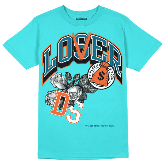 Dunk Low “Miami Dolphins” DopeSkill Tahiti Blue T-shirt  Loser Lover Graphic Streetwear 