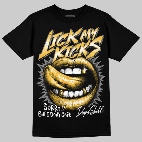 New Balance 9060 Varsity Gold (GS) DopeSkill T-Shirt Lick My Kicks Graphic Streetwear - Black