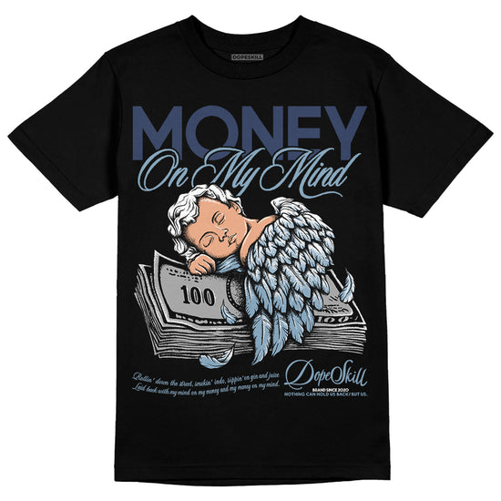 Jordan 1 Mid Diffused Blue DopeSkill T-Shirt MOMM Graphic Streetwear - Black