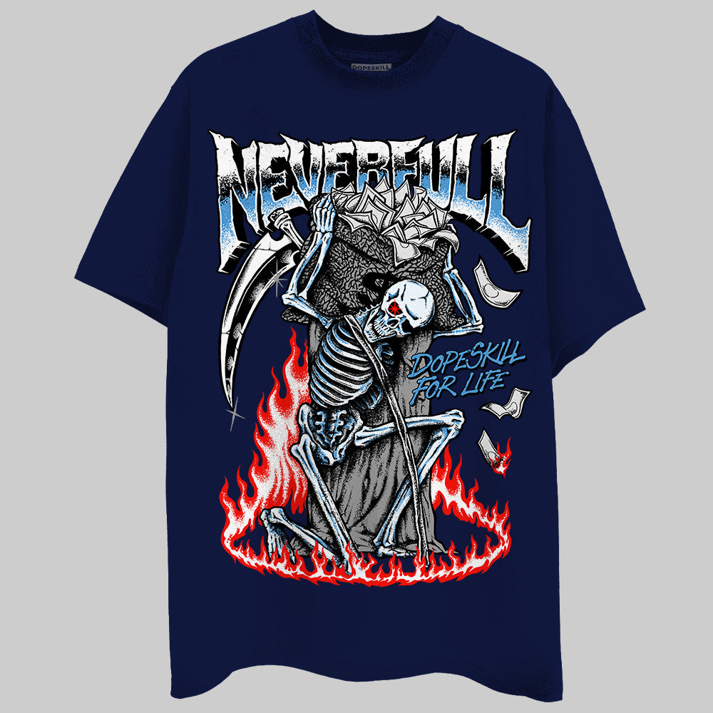 Jordan 3 "Midnight Navy" DopeSkill Navy T-Shirt NeverFull Graphic Streetwear