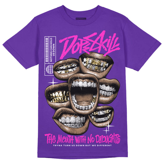 PURPLE Sneakers DopeSkill Purple T-Shirt The Mouth With No Droughts Graphic Streetwear