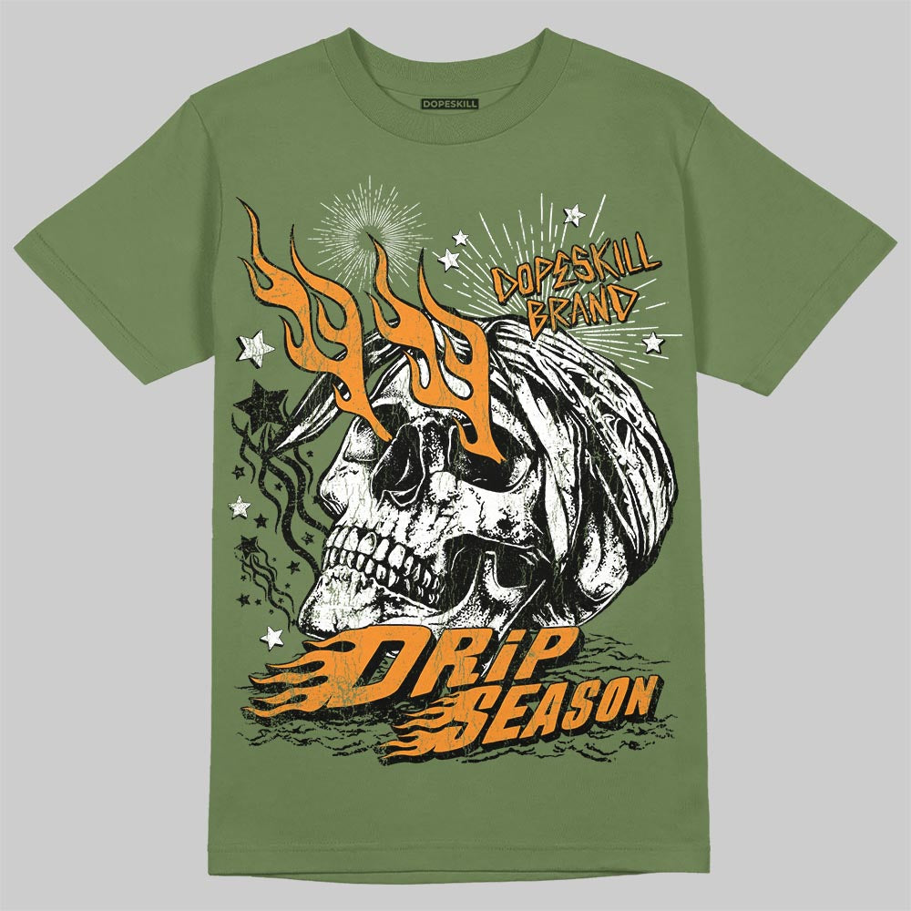 Jordan 5 "Olive" DopeSkill T-Shirt Drip Season Graphic Streetwear - Military Green