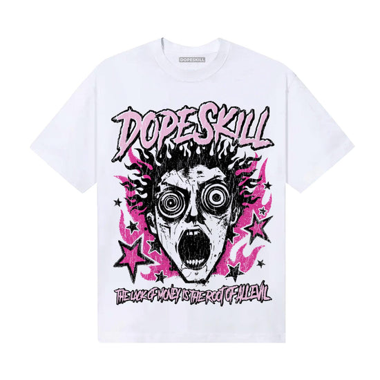 Pink Sneakers DopeSkill T-Shirt Root of Evil Graphic Streetwear - White