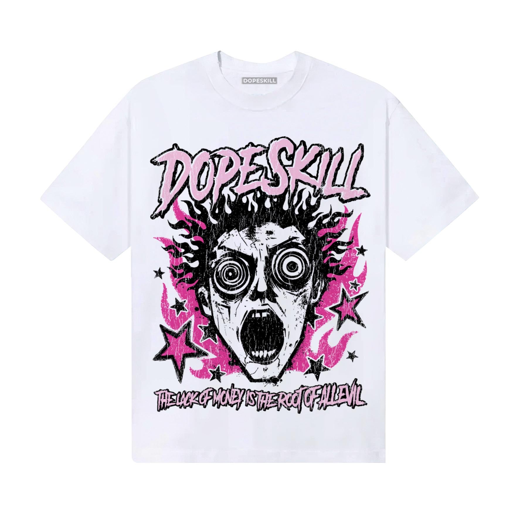 Pink Sneakers DopeSkill T-Shirt Root of Evil Graphic Streetwear - White