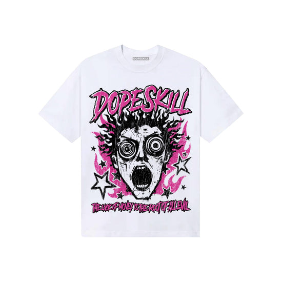 Pink Sneakers DopeSkill T-Shirt Root of Evil Graphic Streetwear - White