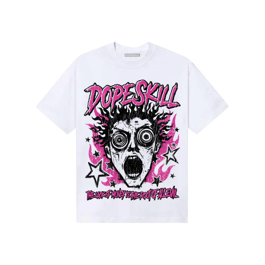 Pink Sneakers DopeSkill T-Shirt Root of Evil Graphic Streetwear - White