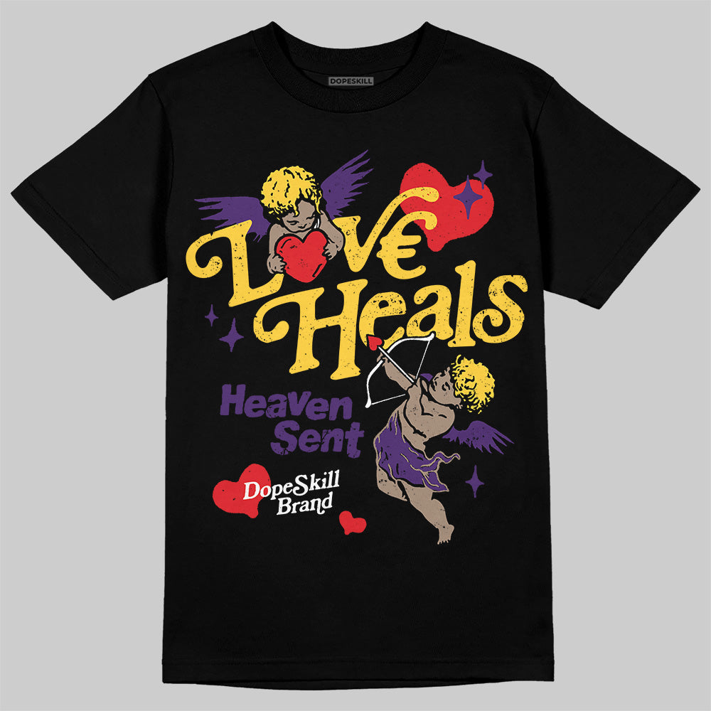 Jordan 12 “Field Purple” DopeSkill T-Shirt New Love Heals Graphic Streetwear - black