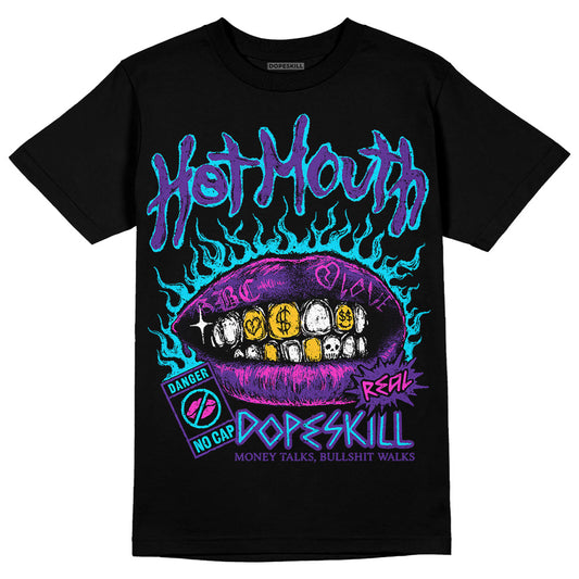 PURPLE Sneakers DopeSkill T-Shirt Hot Mouth Graphic Streetwear - Black