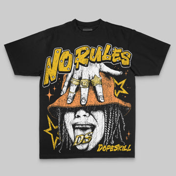 Yellow Oversize Print No Rules DopeSkill Graphic Premium T-shirt Streetwear - black