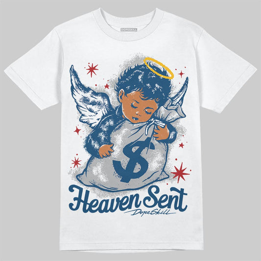 Jordan 12 Retro French Blue (2025) DopeSkill T-Shirt Heaven Sent Graphic Streetwear - White