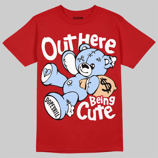 Jordan 11 Cherry DopeSkill T-Shirt Out Here Being Cute Graphic Streetwear - red