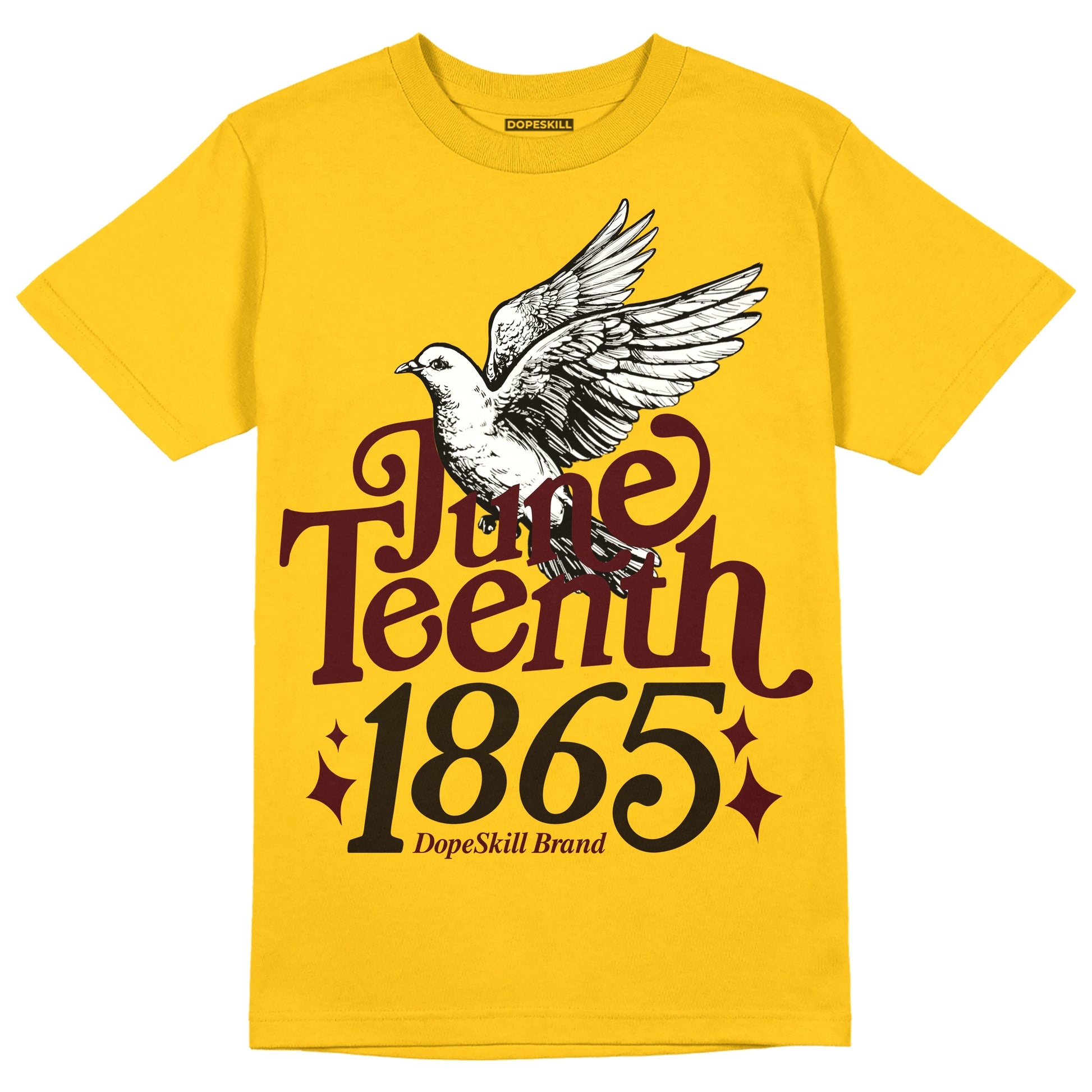 Yellow Sneakers DopeSkill Gold T-shirt Juneteenth 1865 Graphic Streetwear