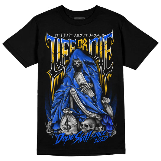 Royal Blue Sneakers DopeSkill T-Shirt Life or Die Graphic Streetwear - Black