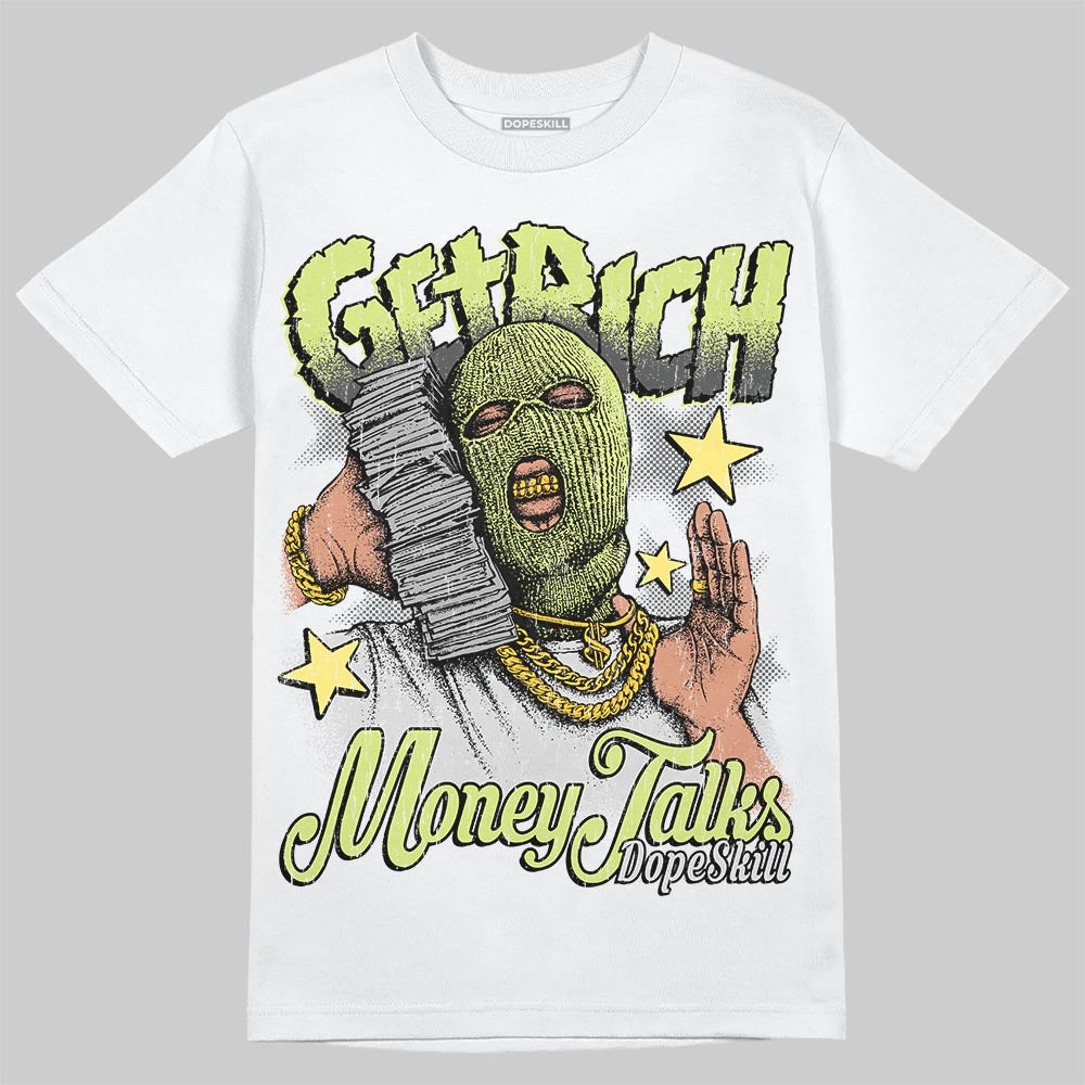Jordan 4 GS “Light Lemon Twist” DopeSkill T-Shirt Get Rich Graphic Streetwear - White