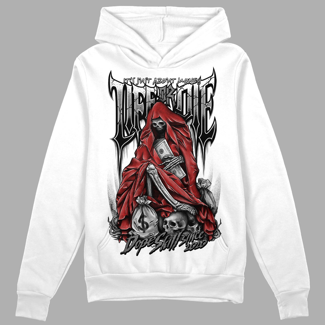 Jordan 1 High OG “Black/White” DopeSkill Hoodie Sweatshirt Life or Die Graphic Streetwear - White 