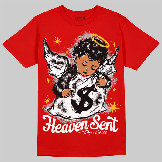 Jordan 11 “Bred Velvet” DopeSkill Red T-shirt Heaven Sent Graphic Streetwear