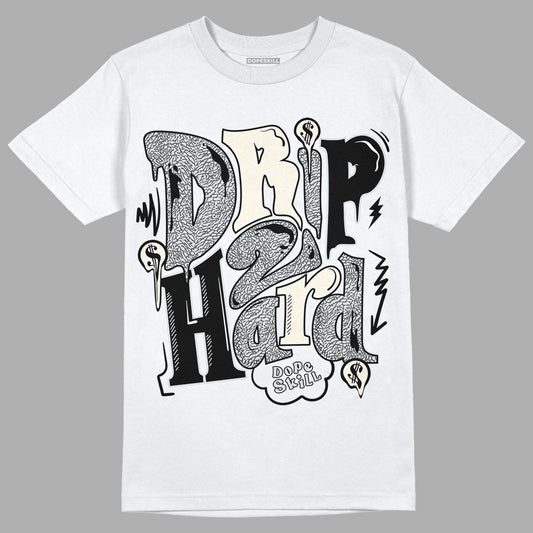 Jordan 1 Retro Low OG Black Cement DopeSkill T-Shirt Drip Too Hard Graphic Streetwear - White