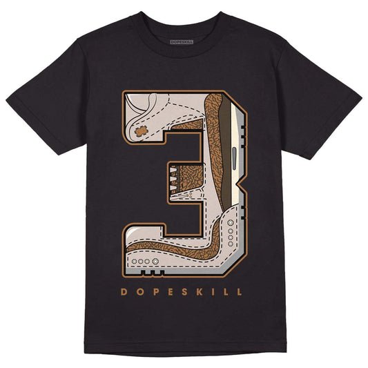 Jordan 3 Retro Palomino DopeSkill T-Shirt No.3 Graphic Streetwear - Black