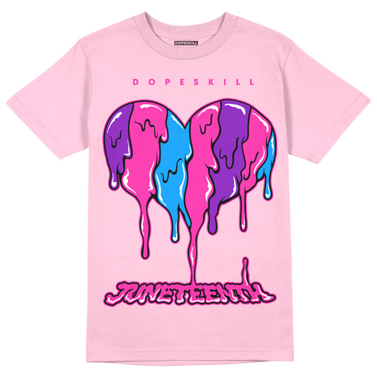 Pink Sneakers DopeSkill Pink T-shirt Juneteenth Heart Graphic Streetwear