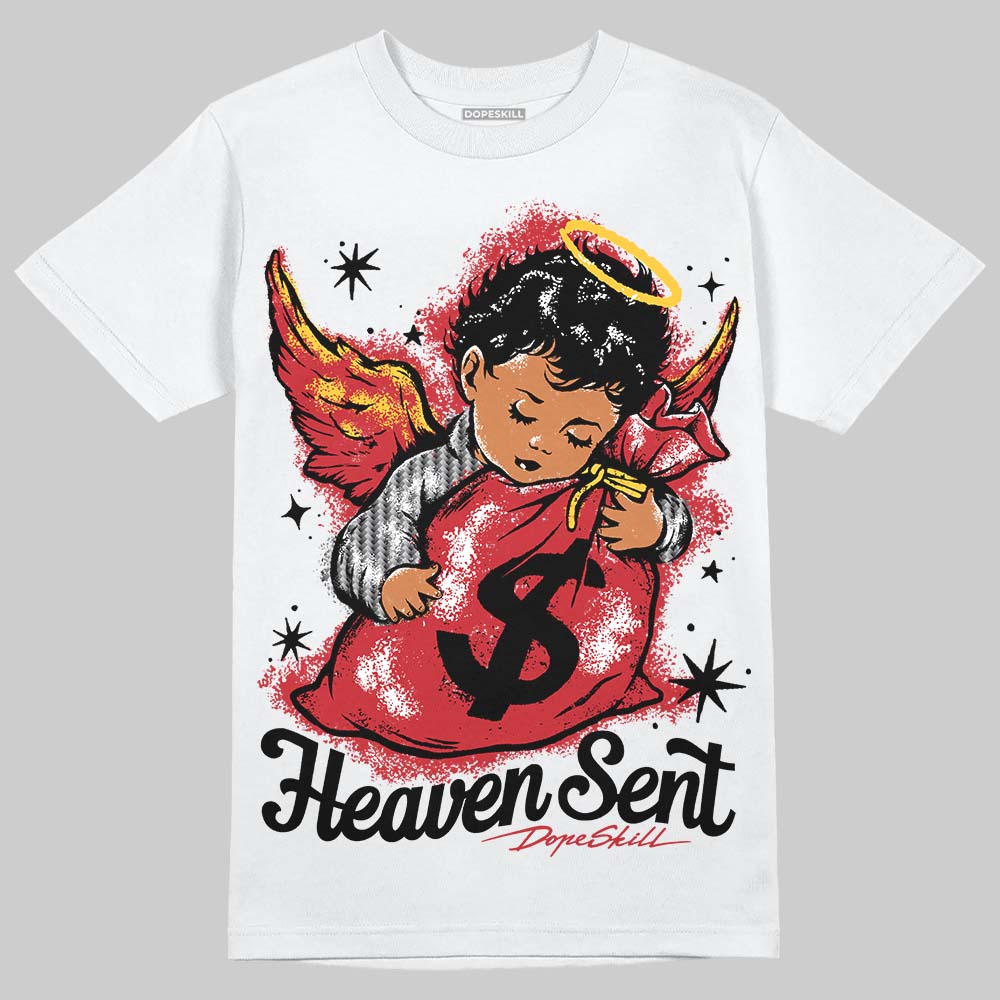 Jordan 14 Retro Ferrari (2025) DopeSkill T-Shirt Heaven Sent Graphic Streetwear - White