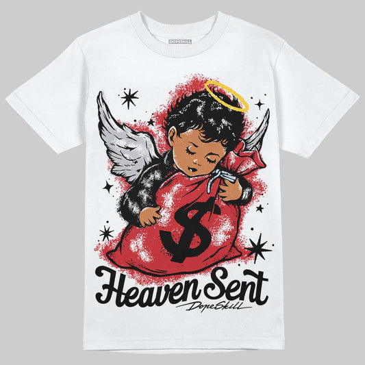 Jordan 5 Retro OG Black Metallic Reimagined DopeSkill T-Shirt Heaven Sent Graphic Streetwear - White