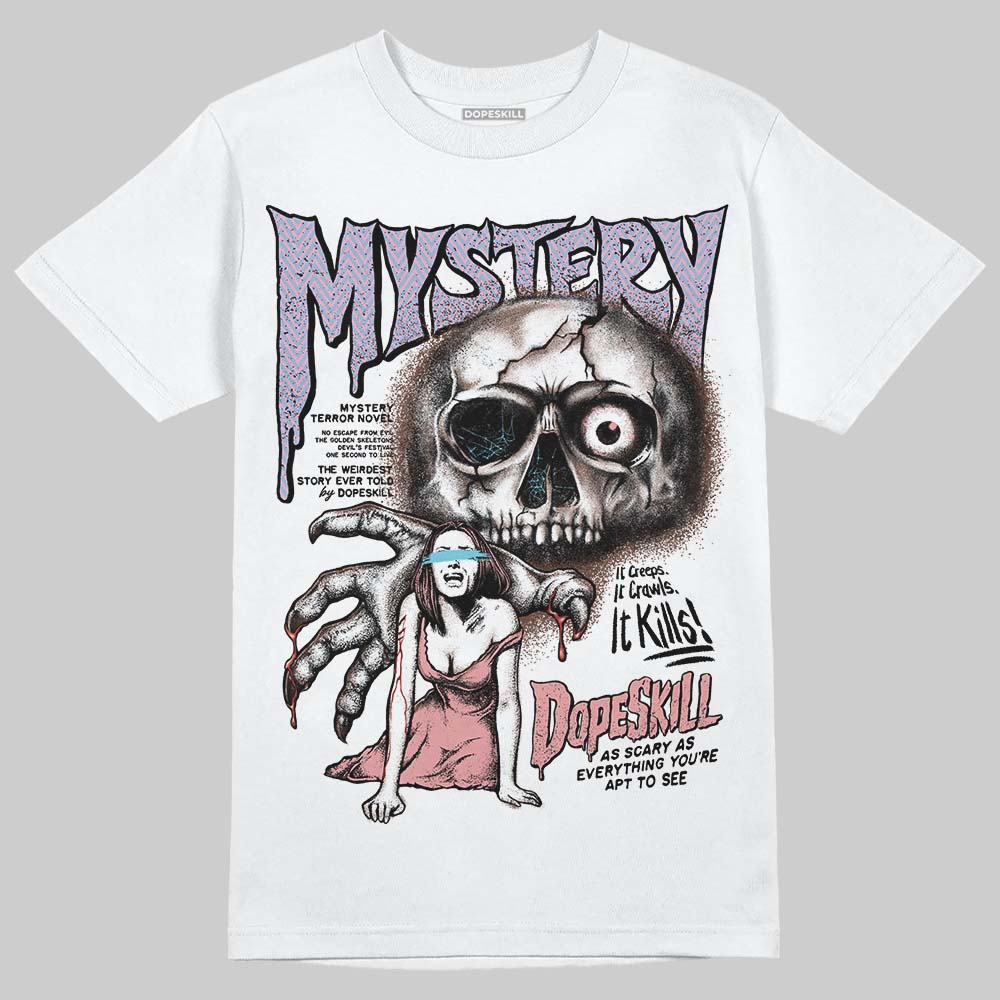 Harris Tweed x Dunk Low Denim Turquoise and Baroque Brown DopeSkill T-Shirt Mystery Ghostly Grasp Graphic Streetwear - White