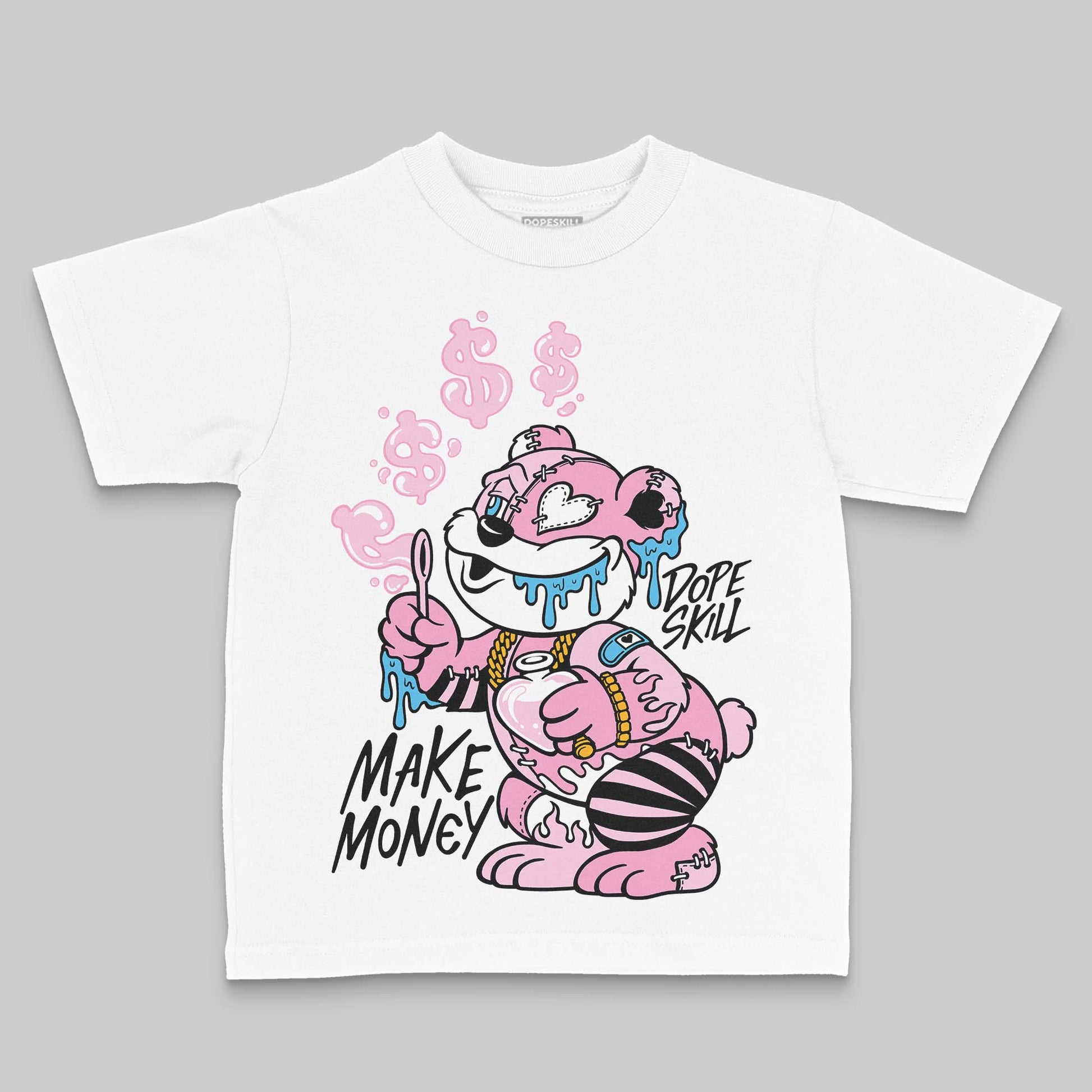 Jordan 12 GS “Pearl Pink” DopeSkill Toddler Kids T-shirt Make Money Graphic Streetwear - White