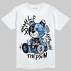 Jordan 5 Black University Blue DopeSkill T-Shirt Smile Through The Pain Graphic Streetwear - White