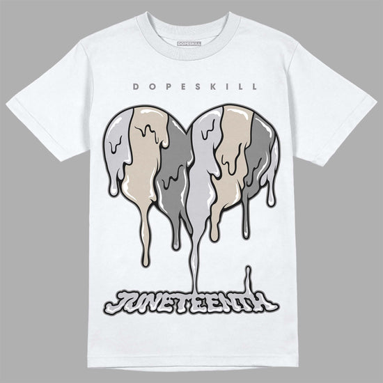 Grey Sneakers DopeSkill T-Shirt Juneteenth Heart Graphic Streetwear - White