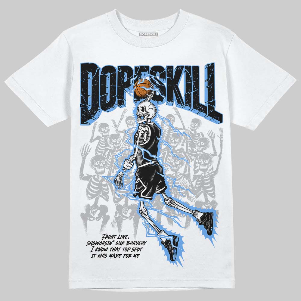 Jordan 5 Black University Blue DopeSkill T-Shirt Thunder Dunk Graphic Streetwear - White