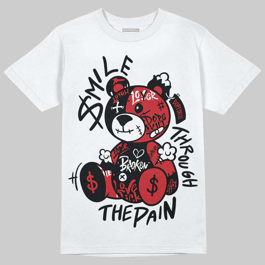 Jordan 12 “Bloodline” DopeSkill T-Shirt Smile Through The Pain Graphic Streetwear - White