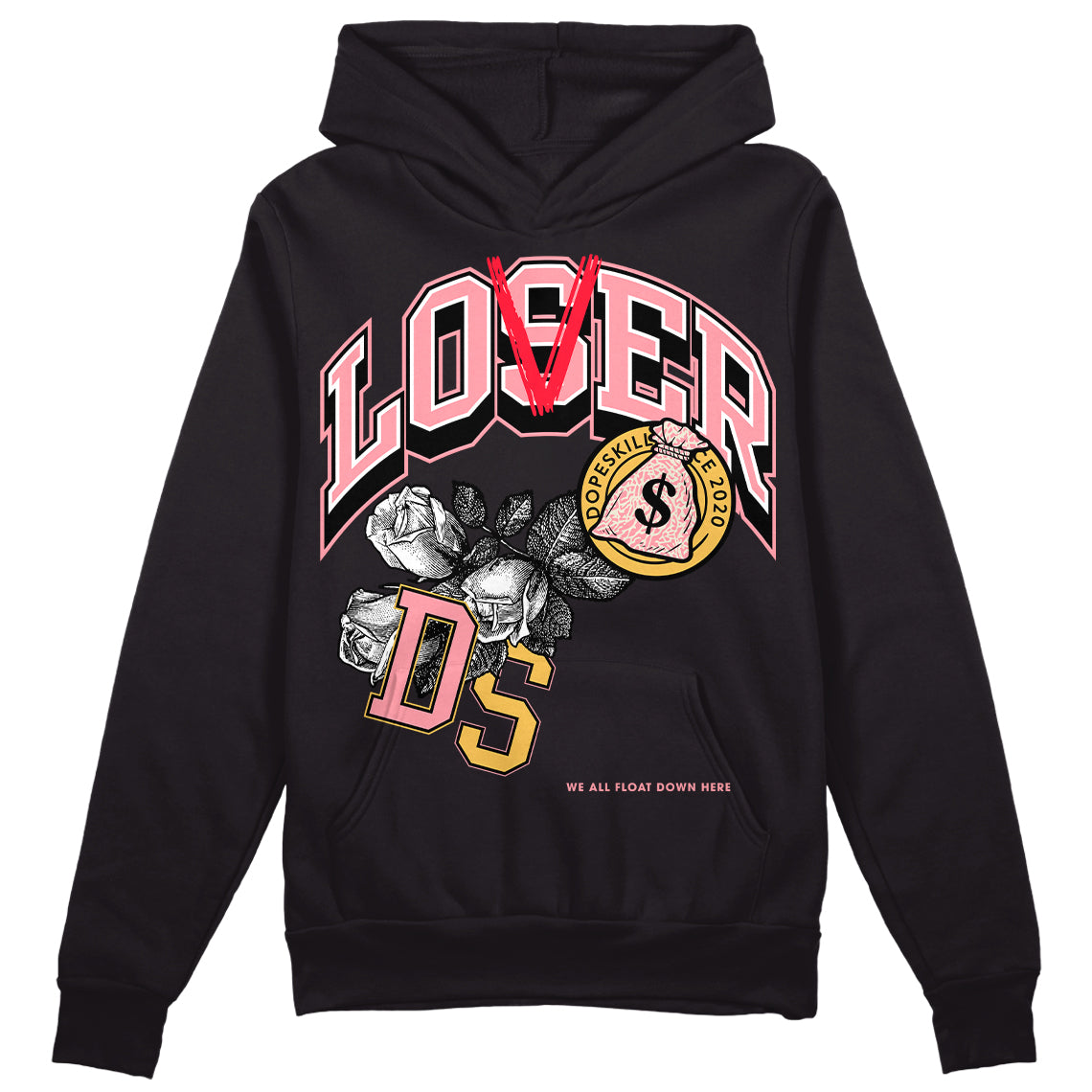 Jordan 3 GS “Red Stardust” DopeSkill Hoodie Sweatshirt Loser Lover Graphic Streetwear - Black