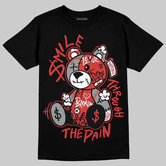 Jordan 4 Retro Toro Bravo DopeSkill T-Shirt Smile Through The Pain Graphic Streetwear - Black