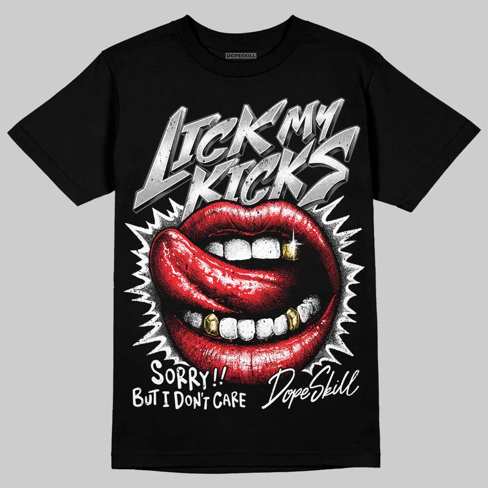 Jordan 4 “White Thunder” DopeSkill T-Shirt Lick My Kicks Graphic Streetwear - Black