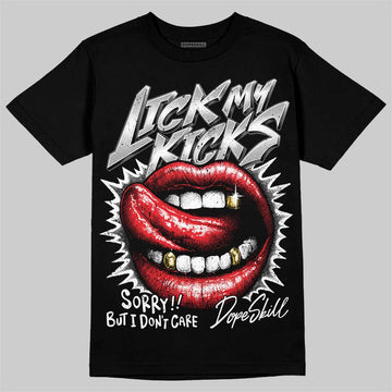 Jordan 4 “White Thunder” DopeSkill T-Shirt Lick My Kicks Graphic Streetwear - Black