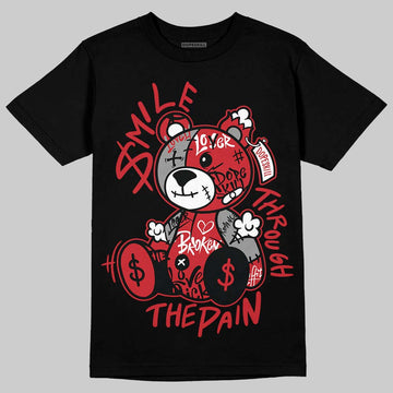 Jordan 12 “Bloodline” DopeSkill T-Shirt Smile Through The Pain Graphic Streetwear - Black