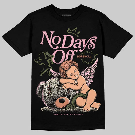 SB Dunk Low Pro x Arts-Rec Skateshop Rust Pink and Rough Green DopeSkill T-Shirt New No Days Off Graphic Streetwear - Black