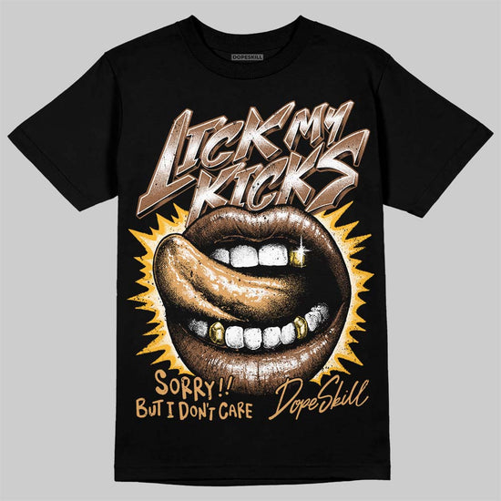 Jordan 1 High OG Black Metallic Gold DopeSkill T-Shirt Lick My Kicks Graphic Streetwear - Black