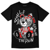 Jordan Spizike Low Bred DopeSkill T-Shirt Smile Through The Pain Graphic Streetwear - Black 