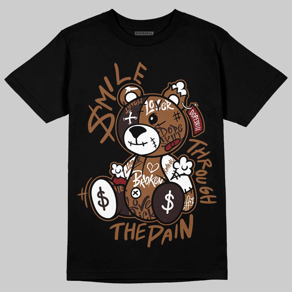 Jordan 1 High OG Love Letter DopeSkill T-Shirt Smile Through The Pain Graphic Streetwear - Black