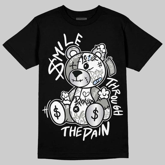 Jordan 5 "White Metallic" DopeSkill T-Shirt Smile Through The Pain Graphic Streetwear - Black